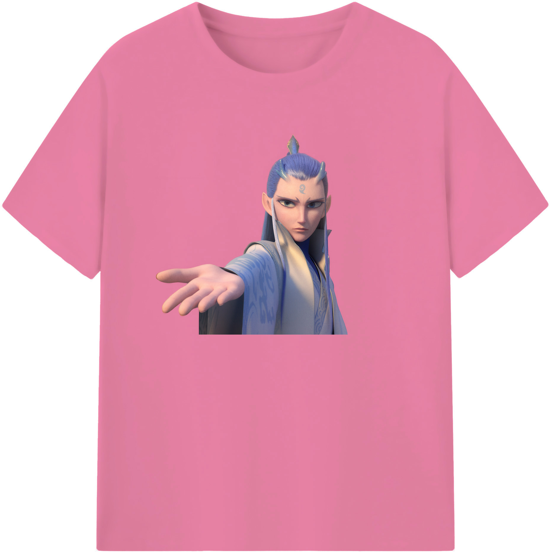 （画像用） Ne Zha 2 ナタ 魔童の大暴れ 綿100％半袖Tシャツ（フロントプリント）